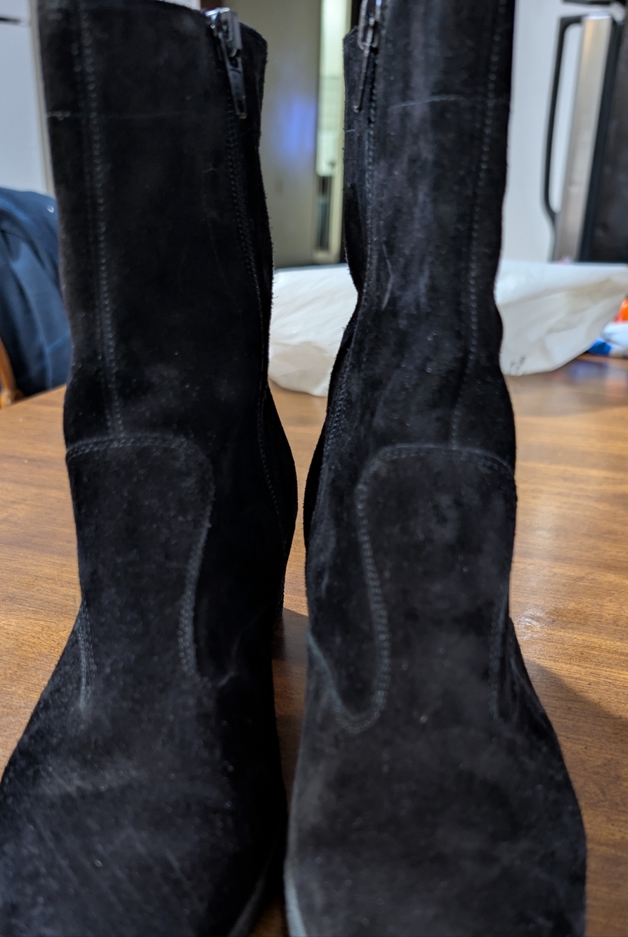 Salvatore Ferragamo Black Suede Ankle Heeled Boots